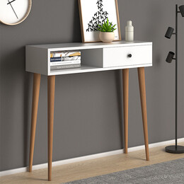 Κονσόλα Μελαμίνης Napoli Megapap Χρώμα Λευκό 90x29x88εκ.