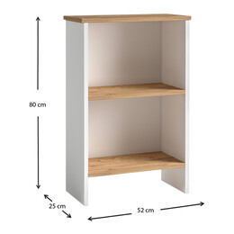 Βιβλιοθήκη Μελαμίνης Flora Megapap Χρώμα White - oak 52x25x80εκ.