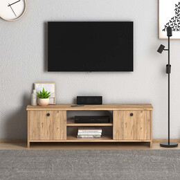 Έπιπλο Τηλεόρασης Cube Megapap Μελαμίνης Χρώμα Pine 120x30x40εκ.