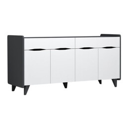 Μπουφές Μελαμίνης Sila Megapap Χρώμα Λευκό - Γκρι 140x45x72εκ.