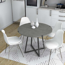 Τραπέζι Rubes Megapap Μεταλλικό - Μελαμίνης Χρώμα Ανθρακί 100x100x78εκ.