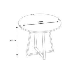 Τραπεζάκι Σαλονιού Mauricio Megapap Μεταλλικό - Μελαμίνης Χρώμα Sonoma - Ανθρακί 78x78x43εκ.