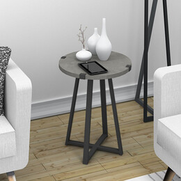 Βοηθητικό Τραπεζάκι Pedro Megapap Μεταλλικό - Μελαμίνης Χρώμα Ανθρακί 44x44x58εκ.