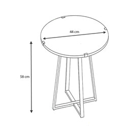 Βοηθητικό Τραπεζάκι Pedro Megapap Μεταλλικό - Μελαμίνης Χρώμα Ανθρακί 44x44x58εκ.