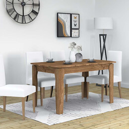 Τραπέζι Marlon Megapap Επεκτεινόμενο Μελαμίνης Χρώμα Καρυδί 140+40x80x76εκ.