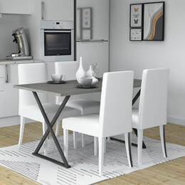 Τραπέζι Bette Megapap Μεταλλικό - Μελαμίνης Χρώμα Ανθρακί 140x80x76εκ.