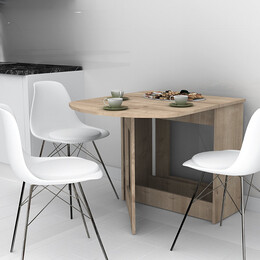 Τραπέζι Μελαμίνης Winslet Megapap Επεκτεινόμενο Χρώμα Sonoma 34(63+63)x80x76εκ.