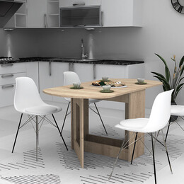 Τραπέζι Μελαμίνης Winslet Megapap Επεκτεινόμενο Χρώμα Sonoma 34(63+63)x80x76εκ.