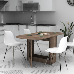 Τραπέζι Μελαμίνης Winslet Megapap Επεκτεινόμενο Χρώμα Καρυδί 34(63+63)x80x76εκ.