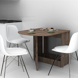 Τραπέζι Μελαμίνης Winslet Megapap Επεκτεινόμενο Χρώμα Καρυδί 34(63+63)x80x76εκ.