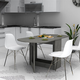 Τραπέζι Μελαμίνης Winslet Megapap Επεκτεινόμενο Χρώμα Ανθρακί 34(63+63)x80x76εκ.