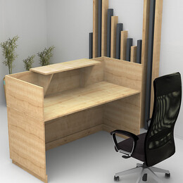 Γραφείο Reception Μελαμίνης Lemmon Megapap Χρώμα Sonoma 160x70x110εκ.