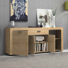 Μπουφές Μελαμίνης Joseph Megapap Χρώμα Sonoma 177x40x76εκ.