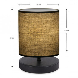 Φωτιστικό Επιτραπέζιο Hassard Megapap Ύφασμα/mdf Χρώμα Μαύρο 15x16x22εκ.