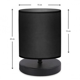 Φωτιστικό Επιτραπέζιο Hassard Megapap Ύφασμα/mdf Χρώμα Μαύρο 15x16x22εκ.