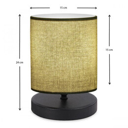 Φωτιστικό Επιτραπέζιο Hassard Megapap Ύφασμα/mdf Χρώμα Πράσινο/μαύρο 15x16x22εκ.