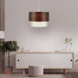 Φωτιστικό Οροφής Whitehouse Megapap Υφασμάτινο Μονόφωτο Χρώμα Καφέ 30x20x55εκ.