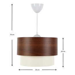 Φωτιστικό Οροφής Whitehouse Megapap Υφασμάτινο Μονόφωτο Χρώμα Καφέ 30x20x55εκ.