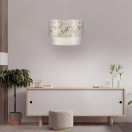 Φωτιστικό Οροφής Whitehouse Megapap Υφασμάτινο Μονόφωτο Χρώμα Λευκό - Μαύρο 30x20x55εκ.