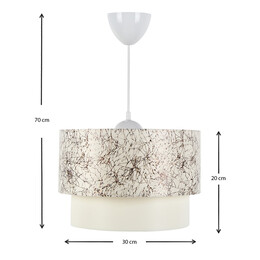 Φωτιστικό Οροφής Whitehouse Megapap Υφασμάτινο Μονόφωτο Χρώμα Λευκό - Μαύρο 30x20x55εκ.