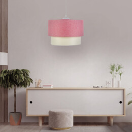 Φωτιστικό Οροφής Whitehouse Megapap Υφασμάτινο Μονόφωτο Χρώμα ροζ 30x20x55εκ.