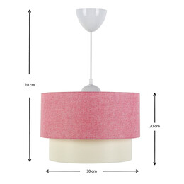 Φωτιστικό Οροφής Whitehouse Megapap Υφασμάτινο Μονόφωτο Χρώμα ροζ 30x20x55εκ.