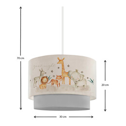 Φωτιστικό Οροφής Goofy Megapap Υφασμάτινο Μονόφωτο με Χαριτωμένα Ζωάκια 30x20x70εκ.