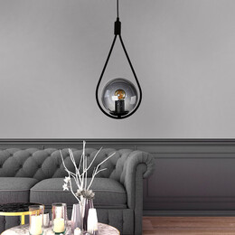 Φωτιστικό Οροφής Shemesh Megapap e27 Μεταλλικό Μονόφωτο Χρώμα Μαύρο 20x20x85εκ.