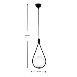 Φωτιστικό Οροφής Shemesh Megapap e27 Μεταλλικό Μονόφωτο Χρώμα Μαύρο 20x20x85εκ.