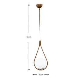 Φωτιστικό Οροφής Shemesh Megapap e27  Μεταλλικό Μονόφωτο Χρώμα Χρυσό ματ 20x20x85εκ.