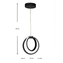 Φωτιστικό Οροφής led Jupiter Megapap Μεταλλικό Μονόφωτο Χρώμα Μαύρο 19x16x60εκ.