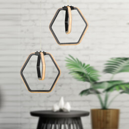 Φωτιστικό Οροφής led Holt Megapap Μεταλλικό Δίφωτο Χρώμα Μαύρο 20x20x68εκ.