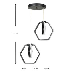 Φωτιστικό Οροφής led Holt Megapap Μεταλλικό Δίφωτο Χρώμα Μαύρο 20x20x68εκ.