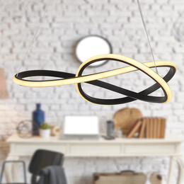 Φωτιστικό Οροφής led Luciano Megapap Μεταλλικό Μονόφωτο Χρώμα Μαύρο 47x40x60εκ.