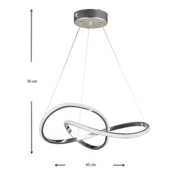 Φωτιστικό Οροφής led Luciano Megapap Μεταλλικό Μονόφωτο Χρώμα Ασημί 47x40x60εκ.