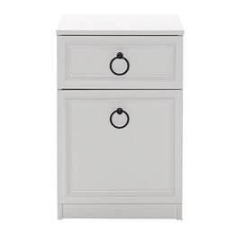 Κομοδίνο Μελαμίνης Hampton Megapap Χρώμα Λευκό 40x38x63εκ.