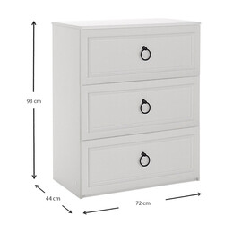 Συρταριέρα Μελαμίνης Hampton Megapap Χρώμα Λευκό 72x44x93εκ.