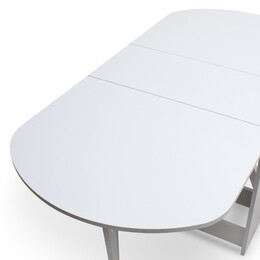 Τραπέζι Μελαμίνης Winslet Megapap Επεκτεινόμενο Χρώμα Λευκό 34(63+63)x80x76εκ.