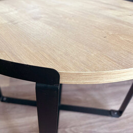 Σετ Τραπεζάκια Σαλονιού Davis Megapap 2τμχ. Μεταλλικά - Μελαμίνης σε Φυσικό Οξιάς 70x69x46εκ.