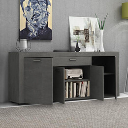 Μπουφές Μελαμίνης Joseph Megapap Χρώμα Ανθρακί 177x40x76εκ.