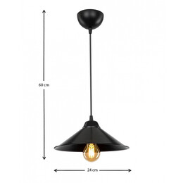 Φωτιστικό Οροφής Felicity Megapap e27 Πλαστικό Μονόφωτο Χρώμα Μαύρο 24x24x70εκ.