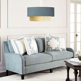 Φωτιστικό Οροφής Lucifer Megapap e27 Υφασμάτινο Μονόφωτο Χρώμα Μπλε Ανθρακί 30x15x70εκ.