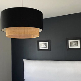 Φωτιστικό Οροφής Lucifer Megapap e27 Υφασμάτινο Μονόφωτο Χρώμα Μαύρο 30x20x70εκ.