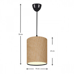 Φωτιστικό Οροφής Layla Megapap ε27 Υφασμάτινο Μονόφωτο Χρώμα Μπεζ 19x25x70εκ.