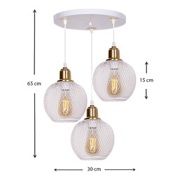 Φωτιστικό Οροφής Amos Megapap e27 Μεταλλικό Τρίφωτο Χρώμα Λευκό - Χρυσό 30x30x65εκ.