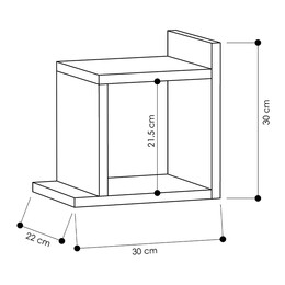 Ραφιέρα Τοίχου box Megapap Μελαμίνης Χρώμα Φυσικό Οξιάς 30x22x30εκ.