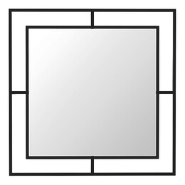 Καθρέφτης Τοίχου Corner Megapap Αλουμινίου Χρώμα Μαύρο 58,6x2x58,6εκ.