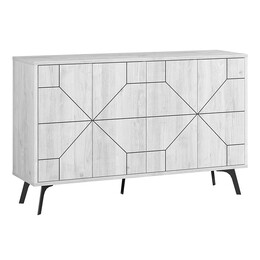 Μπουφές Μελαμίνης Dune Megapap Χρώμα Λευκό Αντικέ 123x35x77,4εκ.