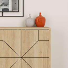 Μπουφές Μελαμίνης Dune Megapap Χρώμα Φυσικό Οξιάς 123x35x77,4εκ.