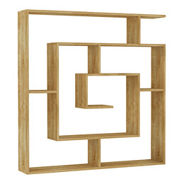 Βιβλιοθήκη Μελαμίνης Labirent Megapap Χρώμα Φυσικό Οξιάς 125x22x129εκ.